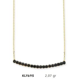 Harem Altın KLY695 14 Ayar Altın Siyah Sırataş Kolye