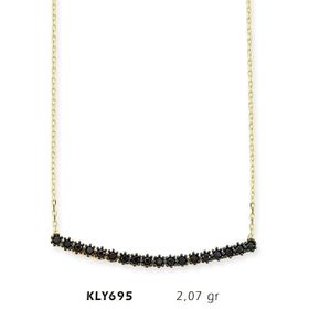 Harem Altın KLY695 14 Ayar Altın Siyah Sırataş Kolye
