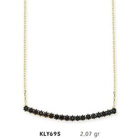 Harem Altın KLY695 14 Ayar Altın Siyah Sırataş Kolye