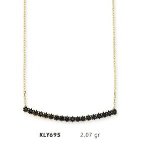 Harem Altın KLY695 14 Ayar Altın Siyah Sırataş Kolye