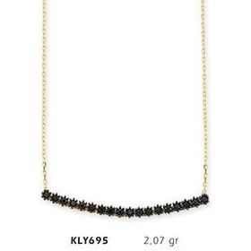 Harem Altın KLY695 14 Ayar Altın Siyah Sırataş Kolye