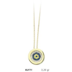Harem Altın KLY71 14 Ayar Altın Nazar Boncuğu Kolye