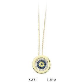 Harem Altın KLY71 14 Ayar Altın Nazar Boncuğu Kolye