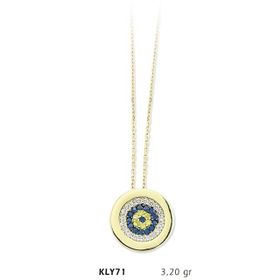 Harem Altın KLY71 14 Ayar Altın Nazar Boncuğu Kolye