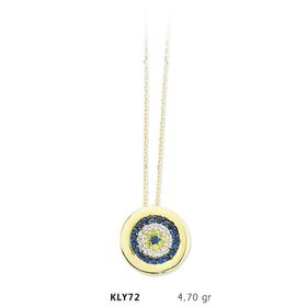 Harem Altın KLY72 14 Ayar Altın Nazar Boncuğu Kolye