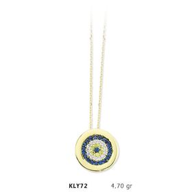 Harem Altın KLY72 14 Ayar Altın Nazar Boncuğu Kolye