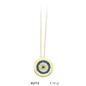 Harem Altın KLY72 14 Ayar Altın Nazar Boncuğu Kolye