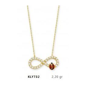 Harem Altın KLY732 14 Ayar Altın Uğur Böceği Sonsuzluk Kolye