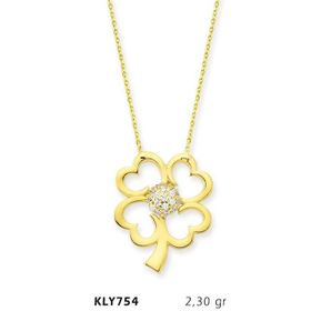 Harem Altın KLY754 14 Ayar Yonca Altın Kolye