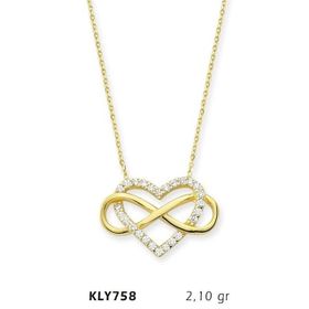 Harem Altın KLY758 14 Ayar Altın Kalp Sonsuzluk Kolye
