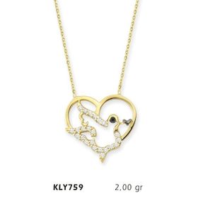 Harem Altın KLY759 14 Ayar Kalp Kuşusi Altın Kolye