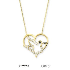 Harem Altın KLY759 14 Ayar Kalp Kuşusi Altın Kolye