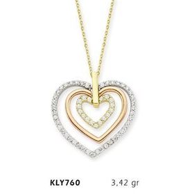 Harem Altın KLY760 14 Ayar Altın Üç Kalp Kolye