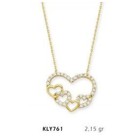 Harem Altın KLY761 14 Ayar Atın Mini Kalpler Kolyesi