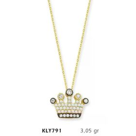 Harem Altın KLY791 14 Ayar Kral Tacı Altın Kolye