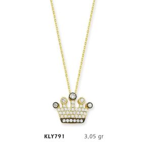 Harem Altın KLY791 14 Ayar Kral Tacı Altın Kolye
