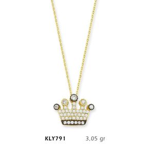 Harem Altın KLY791 14 Ayar Kral Tacı Altın Kolye