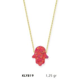 Harem Altın KLY819 14 Ayar Altın Opal Taşlı Fatma Eli Kolye
