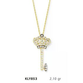 Harem Altın KLY853 14 Ayar Kral Taçlı Anahtar Altın Kolye