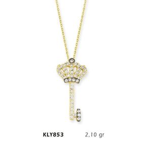 Harem Altın KLY853 14 Ayar Kral Taçlı Anahtar Altın Kolye