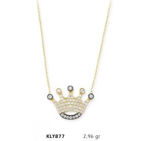 Harem Altın KLY877 14 Ayar Altın Kral Tacı Kolye