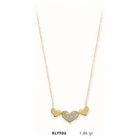 Harem Altın KLY986 14 Ayar Altın Sıra Kalp Kolye