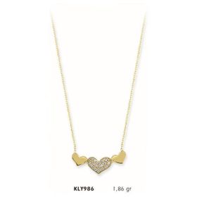 Harem Altın KLY986 14 Ayar Altın Sıra Kalp Kolye
