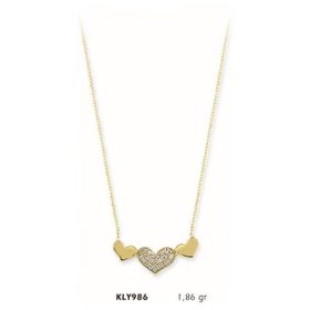 Harem Altın KLY986 14 Ayar Altın Sıra Kalp Kolye