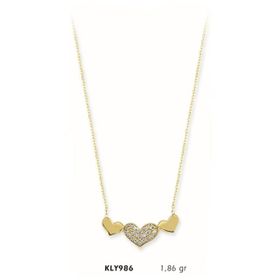 Harem Altın KLY986 14 Ayar Altın Sıra Kalp Kolye