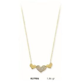 Harem Altın KLY986 14 Ayar Altın Sıra Kalp Kolye