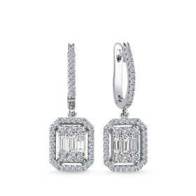 Harem Altın KPB5 1.32 Karat F Renk Baget Pırlanta Küpe
