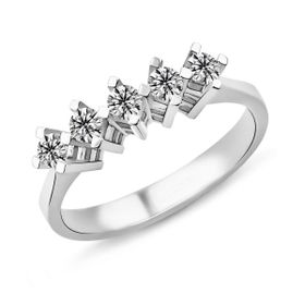 Harem Altın PB508 0.35 Karat Kadın G Renk Pırlanta Beş Taş Yüzük