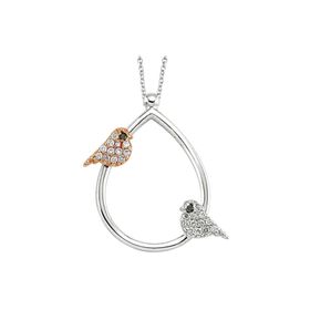 Harem Altın RMK1022 18 Ayar Altın Pırlanta Damla Kuş Kolye