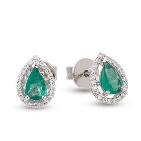 Harem Altın RTK15 0.96 ct Zümrüt Pırlanta Küpe