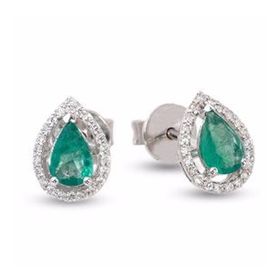 Harem Altın RTK15 0.96 ct Zümrüt Pırlanta Küpe