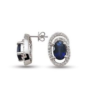 Harem Altın RTK19 1.10 ct Safir Pırlanta Küpe