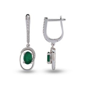 Harem Altın RTK22 0.96 ct Zümrüt Pırlanta Küpe