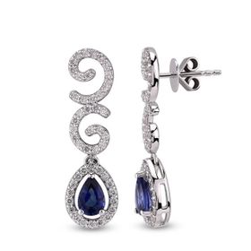 Harem Altın RTK33 1.59 ct Safir Pırlanta Küpe