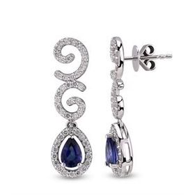 Harem Altın RTK33 1.59 ct Safir Pırlanta Küpe