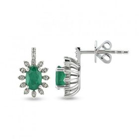 Harem Altın RTK44 0.72 ct Zümrüt Pırlanta Küpe