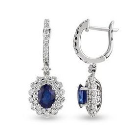 Harem Altın RTK47 3.26 ct Safir Pırlanta Küpe