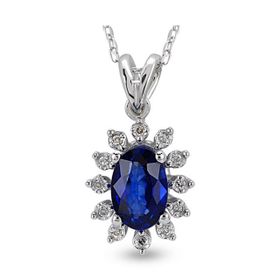 Harem Altın RTKL11 0.52 Ct Pırlanta Safir Altın Kolye