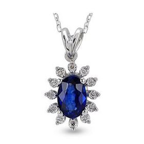 Harem Altın RTKL11 0.52 Ct Pırlanta Safir Altın Kolye