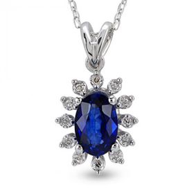 Harem Altın RTKL11 0.52 Ct Pırlanta Safir Altın Kolye