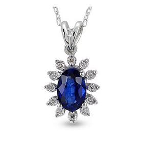 Harem Altın RTKL11 0.52 Ct Pırlanta Safir Altın Kolye