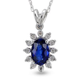 Harem Altın RTKL11 0.52 Ct Pırlanta Safir Altın Kolye