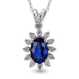 Harem Altın RTKL11 0.52 Ct Pırlanta Safir Altın Kolye