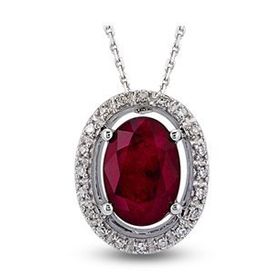 Harem Altın RTKL12 1.03 Ct Pırlanta Yakut Altın Kolye