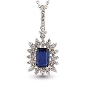 Harem Altın RTKL14 1.32 Ct Pırlanta Safir Altın Kolye