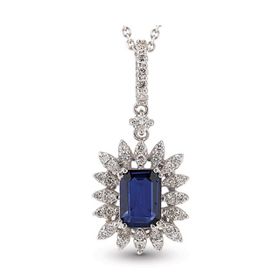 Harem Altın RTKL14 1.32 Ct Pırlanta Safir Altın Kolye